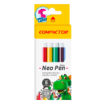 Caneta Hidrocor Neo Pen Mirim 06 Cores Compactor