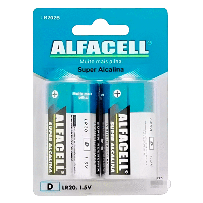 Pilha Alcalina D Grande c/ 2 Alfacell - LR202B - Imagem 1