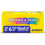 Pintura a Dedo 6 Cores 15ml Acrilex 11315