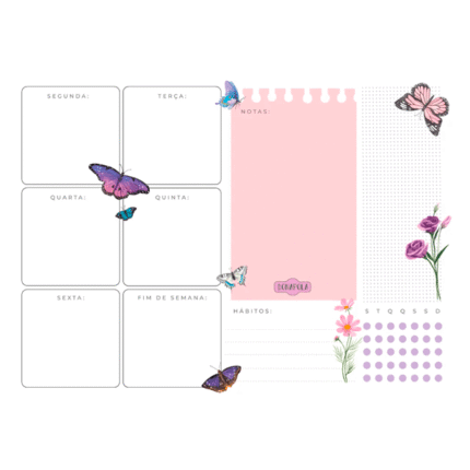 Planner Semanal Bloco 50fls 180x250mm - PL004BL